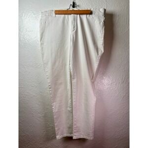 Calvin Klein Women White Stretch Jeans Size 14 Straight Leg Coastal Preppy